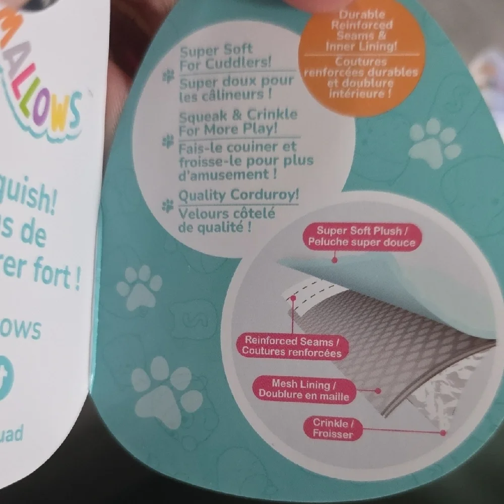 Squishmallow Squeaky Dog Toy Deja, Set Of Four, NWT